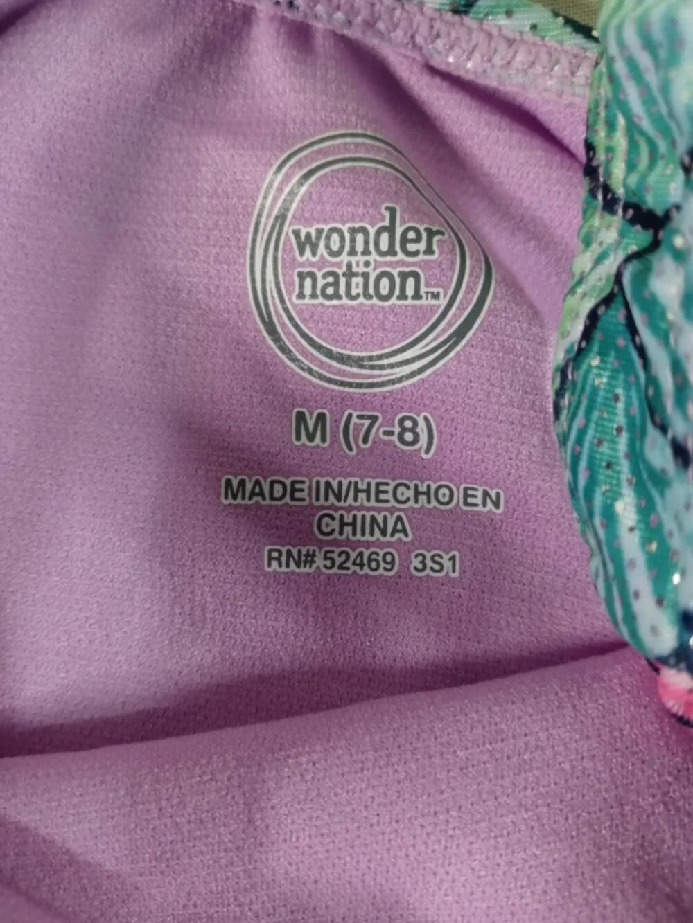 Wonder Nation Girls Mermaid‑Scale Bathing Suit One Piece Swimwear in Great Cond